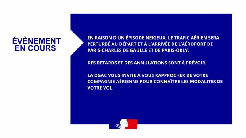 Image for the Tweet beginning: Météo ❄️🌨️ ✈️
La Direction Générale